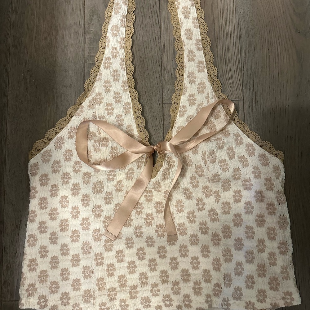 Kimchi Blue Farrah Plunge V-Neck Halter Top By Urban Outfitters